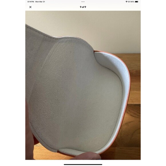 Tony Burch Semi-Hard Sunglasses Case with Magnetic Closure Orange W/Gold Logo - Picture 9 of 9